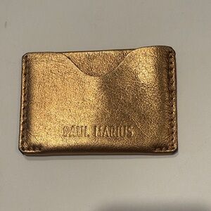 Gold Leather Card Holder